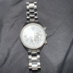 Silver fossil watch